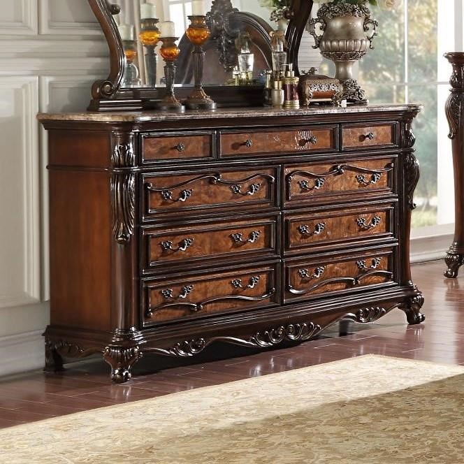 Dresser with marble top and mirror hot sale